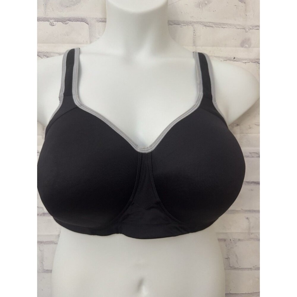 Vanity Fair Lingerie Sport Bra Full Figure Wireless‎ Black Style 71500 Size 40DD